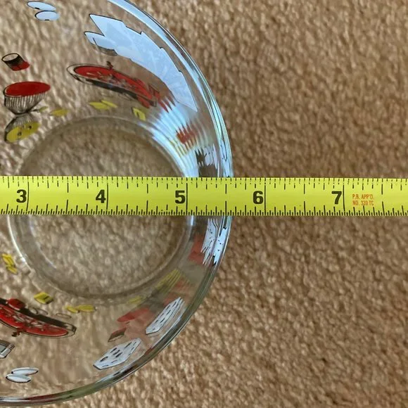Vintage * Glass Casino Theme Bowl - Picture 6 of 6